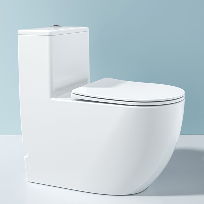 Contemporary Ceramic Toilet Bowl White Floor Mount Urine Toilet with Seat for Washroom