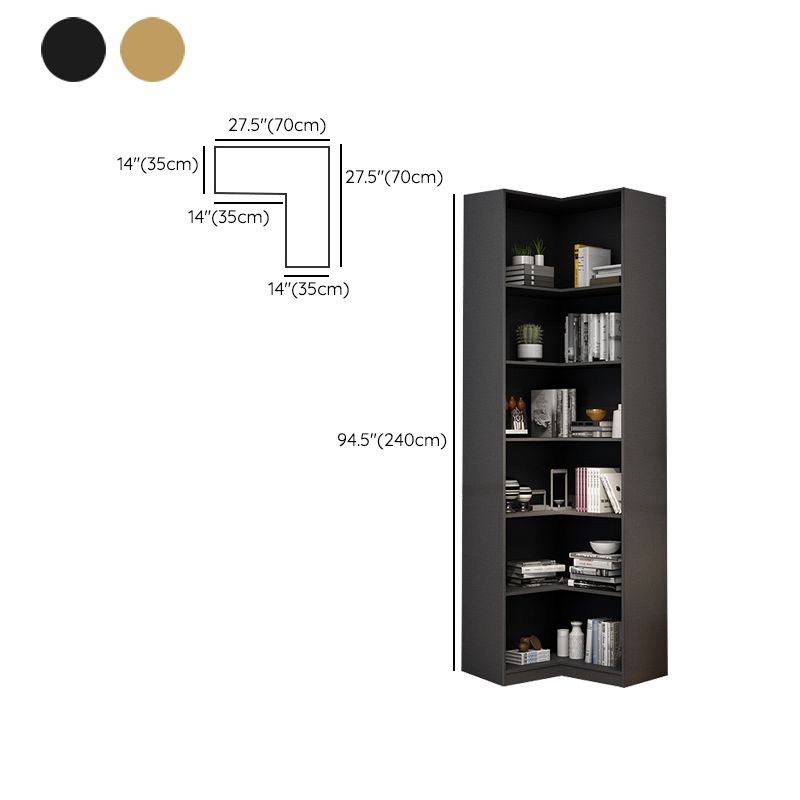Contemporary Closed Back Bookcase Engineered Wood Vertical Bookshelf with Shelves
