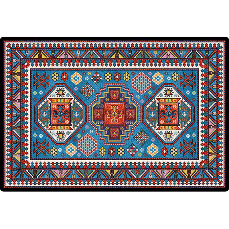 Turkish Symmetric Geometric Pattern Rug Multi Colored Polypropylene Rug Pet Friendly Non-Slip Stain Resistant Carpet for Hall