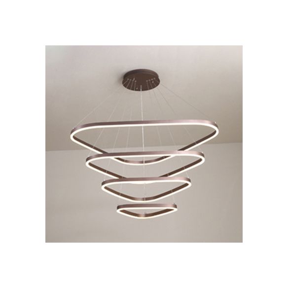 Acrylic Triangle LED Drop Pendant Contemporary 2/3/4-Light Ceiling Chandelier in Warm/White Light