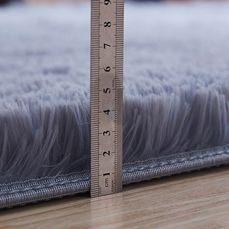 Ovaler fester Teppich Moderner Shag Innenteppich-Polyester Nicht-Rutsch-Rückseite Teppich für Erwachsene Schlafzimmer