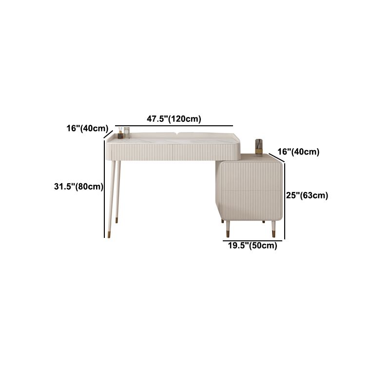 Modern Makeup Vanity Table for Bedroom with Stool Set 31.5" High