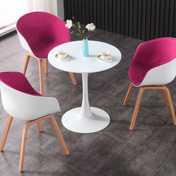 Simple MDF Round Shape Dining Tale Standard Kitchen Dining Table with Tulip Base