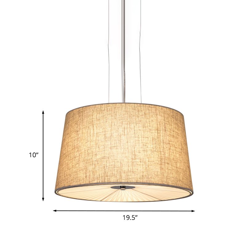 Moderne Kegelkegeldecke Kronleuchter Stoff 5-Bulb Este, hängendes Licht mit einem aufgelösten Diffusor in Flaxen