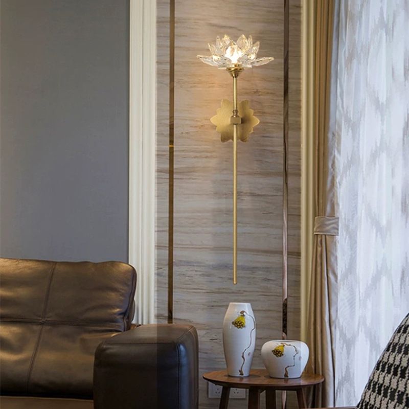 Metal Flower Wall Lighting Modern Style 1 Light Wall Lighting Fixtures