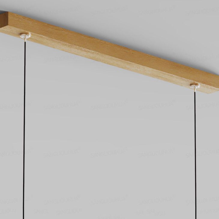 1 Light Linear Pendant Light Fixture Contemporary Metal Hanging Light in Brown