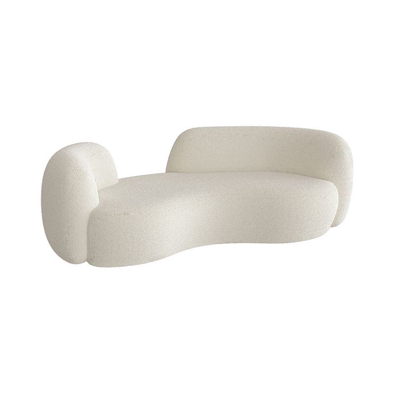 Recessed Arm Sofa in White Modern Style Sofa 28.32 Inches High