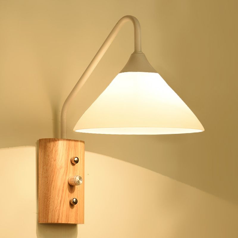 Modern Sconce Light Fixture Wood 1-Light Wall Sconces for Bedroom