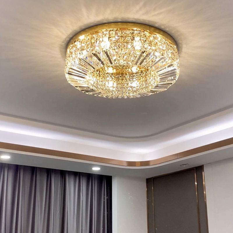 Crystal Loop Shaped Ceiling Light Fixture Simple Style Flush Mount Lighting for Bedroom