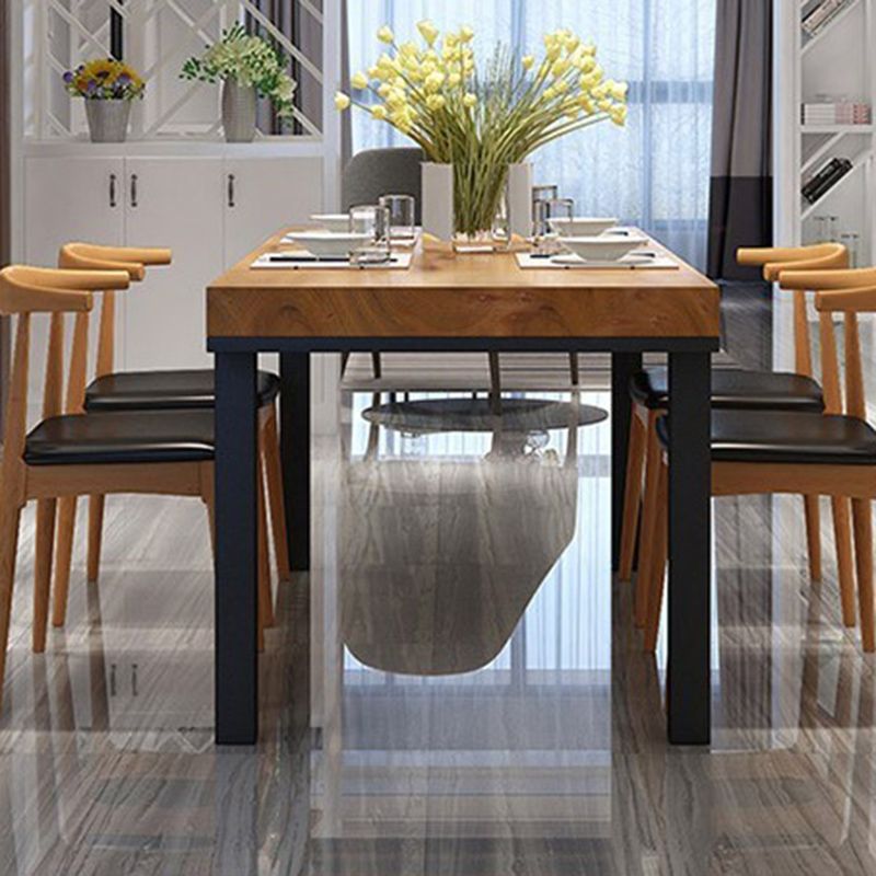 Solid Wood Industrial Dining Table Set 1/2/5 Pieces Metal Dinette Set for Kitchen