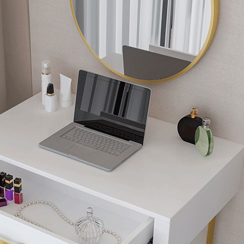 15.74" Wide Makeup Counter with Mirror Vanity Tables with Storage Drawers