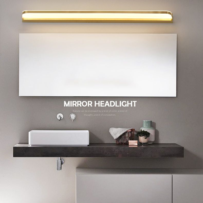Modern Minimalist Style Ultra-thin Wall Mounted Light Fixture Copper Wall Light Sconces for Bathroom