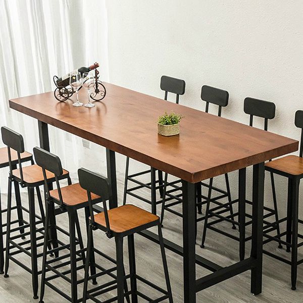 Solid Wood Bar Pub Table Set Industrial 1/9 Pieces Table and Stool Set