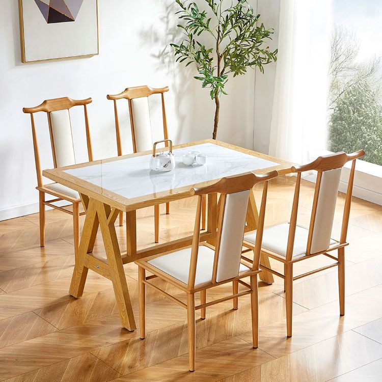 Silla de comedor de metal moderno Silla de comedor de cuero con respaldo alto para uso en restaurantes