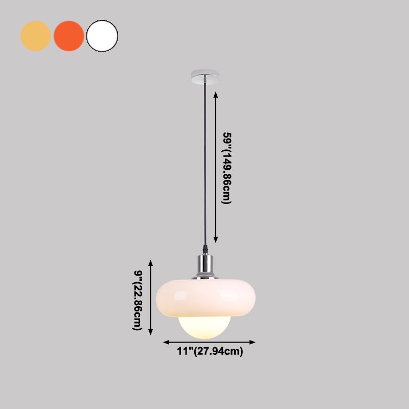 Nordic moderne 1-Light Pendant Light Drum Glass Prending Pendant Pendant Light for Bedroom