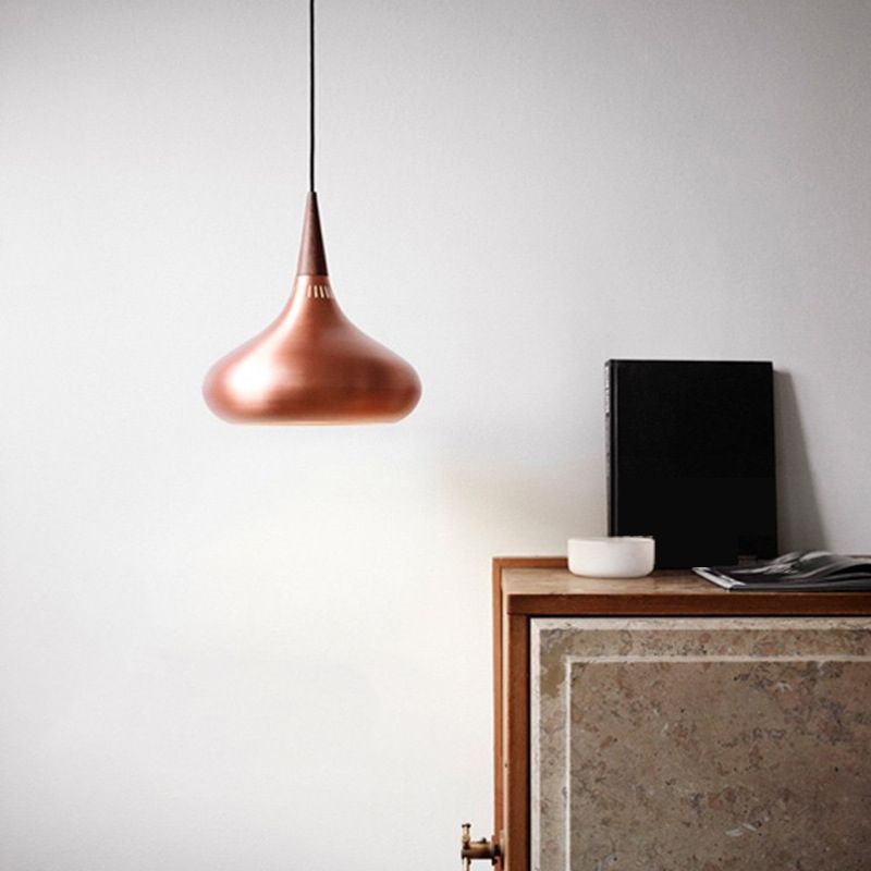 Schlafzimmer Anhänger Leuchte moderne Kupfer hängende Lichtkit mit Tränen Metallschatten