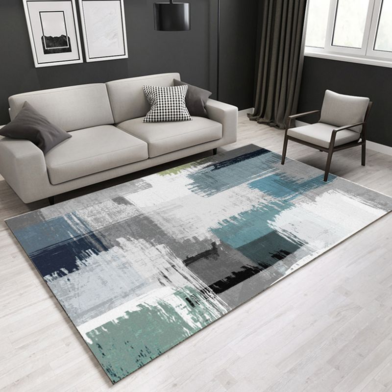 Multi Colored Plant Print Rug Polypropylene Simplicity Carpet Non-Slip Pet Friendly Indoor Rug for Living Room