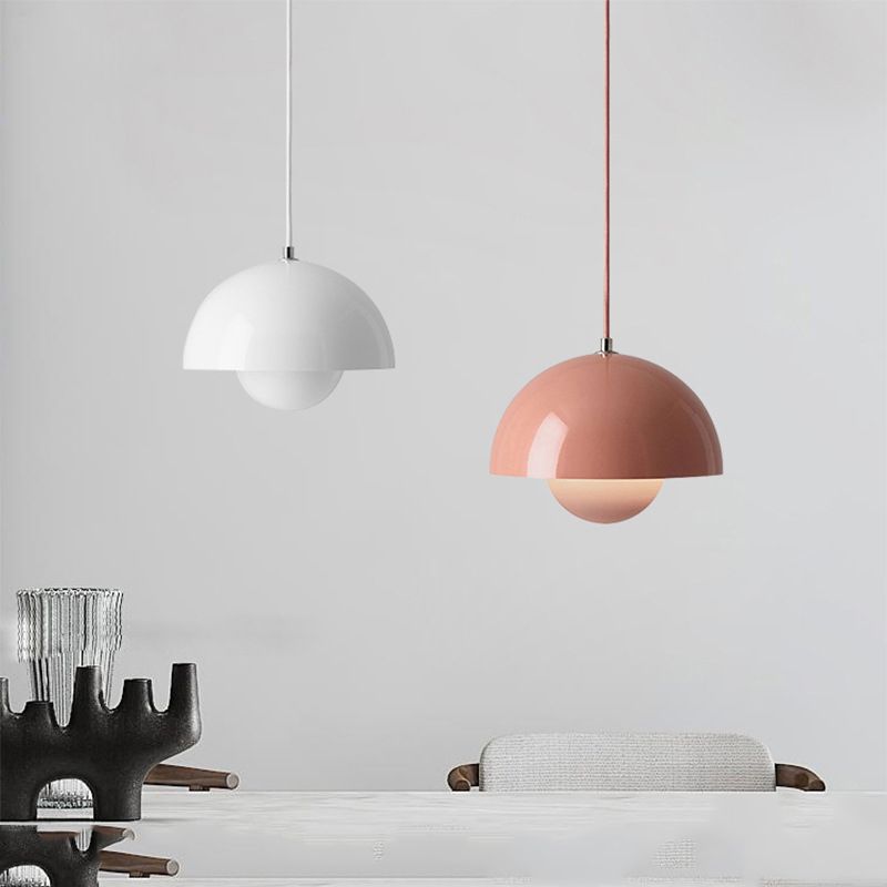 1 Light Iron Pendant Light Nordic Modern Style Macaron Hanging Light for Indoor