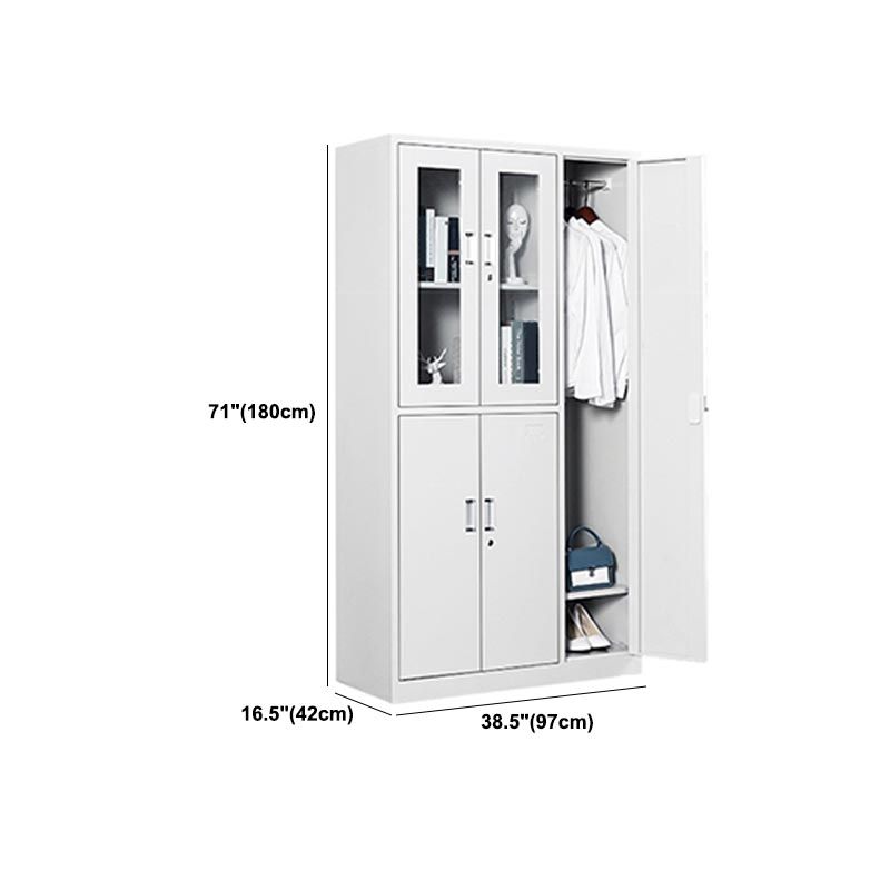 Grey Wardrobe Armoire Metal Contemporary Wardrobe Cabinet for Home
