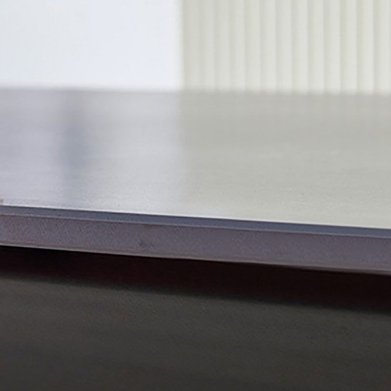 Modern Rectangle Dining Table Sintered Stone Top Table with 4 Black Metal Legs