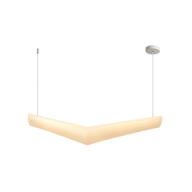 V Shape Island Light Minimalist Led colgante de plástico para comedor para el comedor