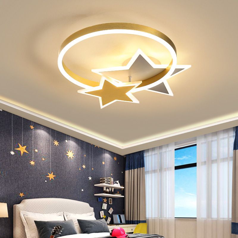 Children Ceiling Mount Light LED Ceiling Light with Acrylic Shade for Bedroom