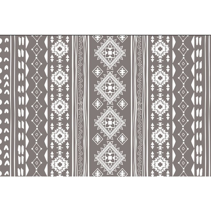 Bohemian Banded Print Rug Polyester Area Carpet Non-Slip Backing Indoor Carpet for Living Room