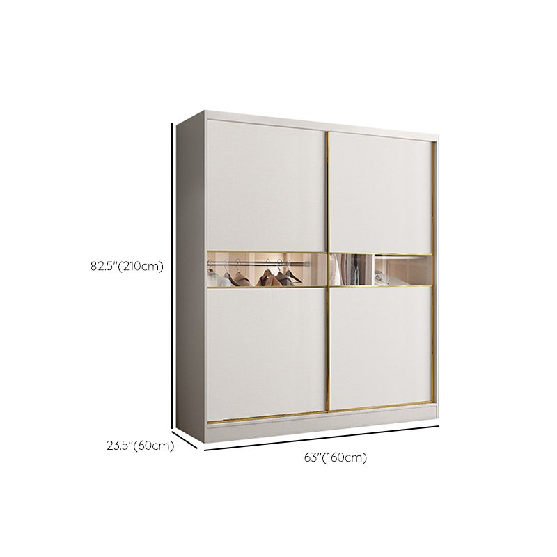 White Colour Wooden Wardrobe Modern Cloth Rod Included Wardrobe Closet for Bedroom