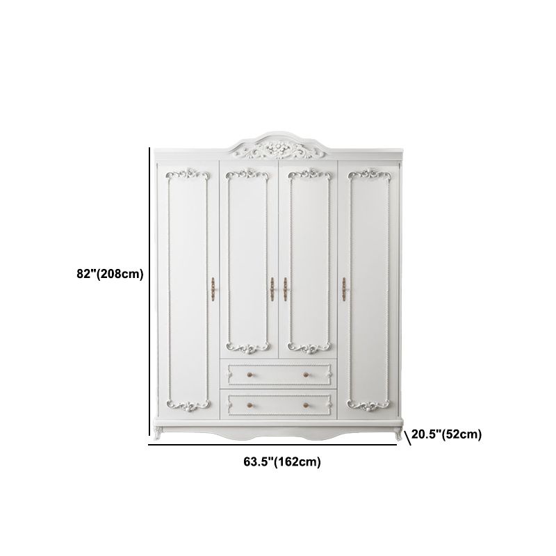 Bedroom Hinged Door Storage Cabinet Manufactured Wood French Country Cabinet with Drawers