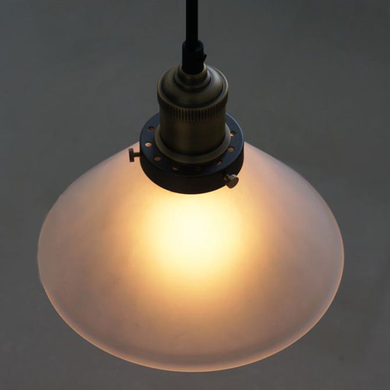 Glass Industrial Loft Pendant Light 1-Light Hanging Ceiling Light for Dining Room