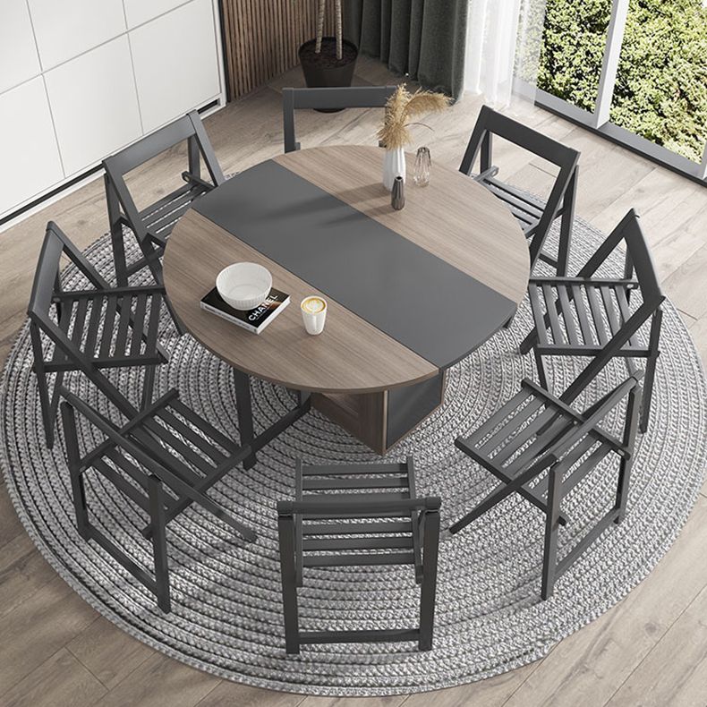 Opvouwbare kunstmatige houten boventafel Uitbreidbare ronde tafel met bakbasis