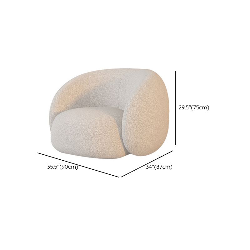 Contemporary Tuxedo Arm Sofa Fabric Loose Back Settee in White
