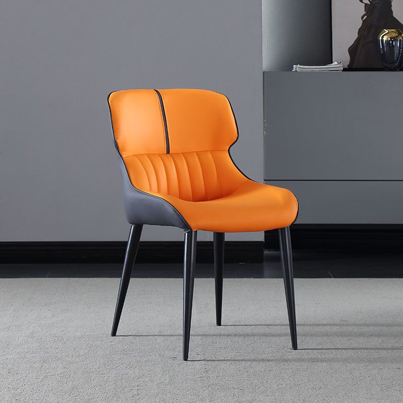 Industrial Wingback Parsons Side Chairs Leather Dining Side Chair