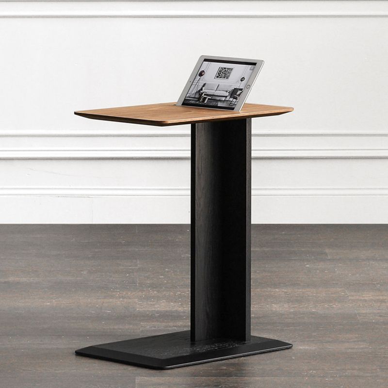 Modern Accent Side Table Wood Square Pedestal Side Table for Living Room