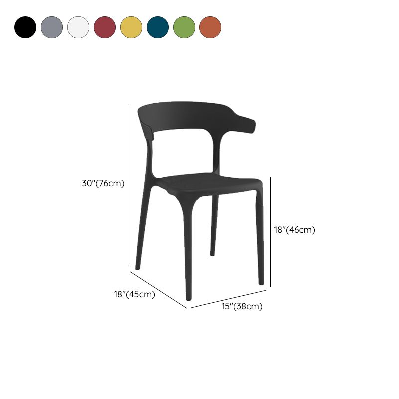 Modern Indoor-Outdoor Chair Open Back Plastic Dining Side Chair