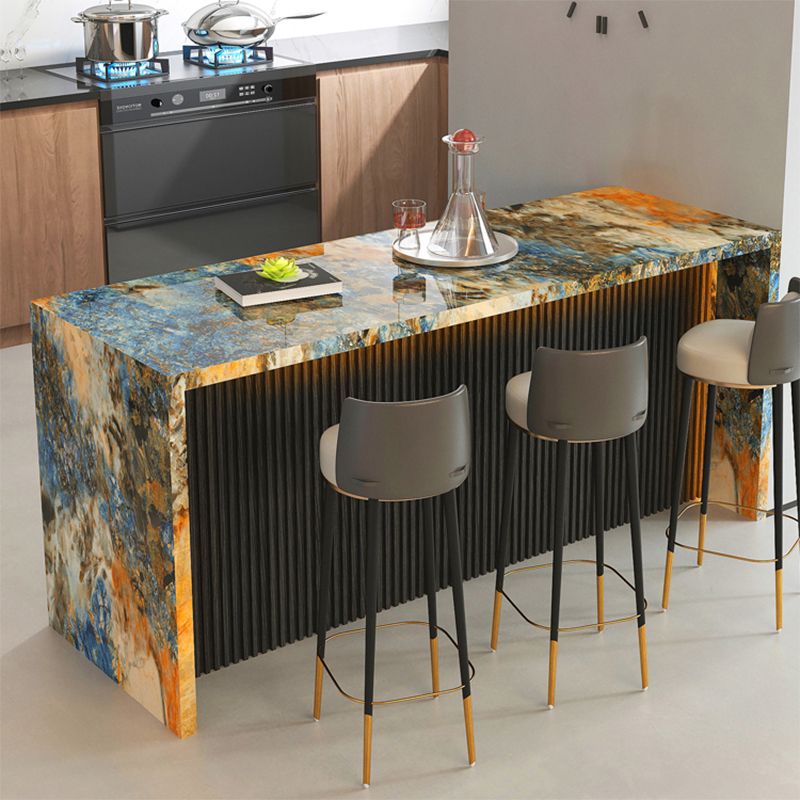 Modern Style Stone Rectangle Bar Wine Table Table for Living Room