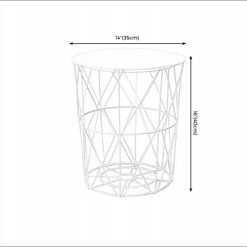 Modern Style Cocktail Table Metal White/black Tray Top Round Coffee Table