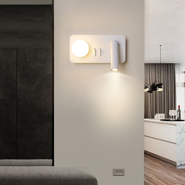 Modern Metallic Household Wall Sconce Adjustable Arm Bedroom LED Reading Lamp