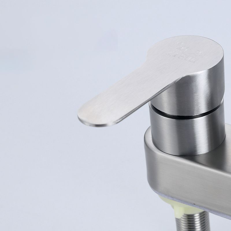 304 Stainless Steel Center Faucet Bathroom Single Handle Hot and Cold Vanity Sink Faucet