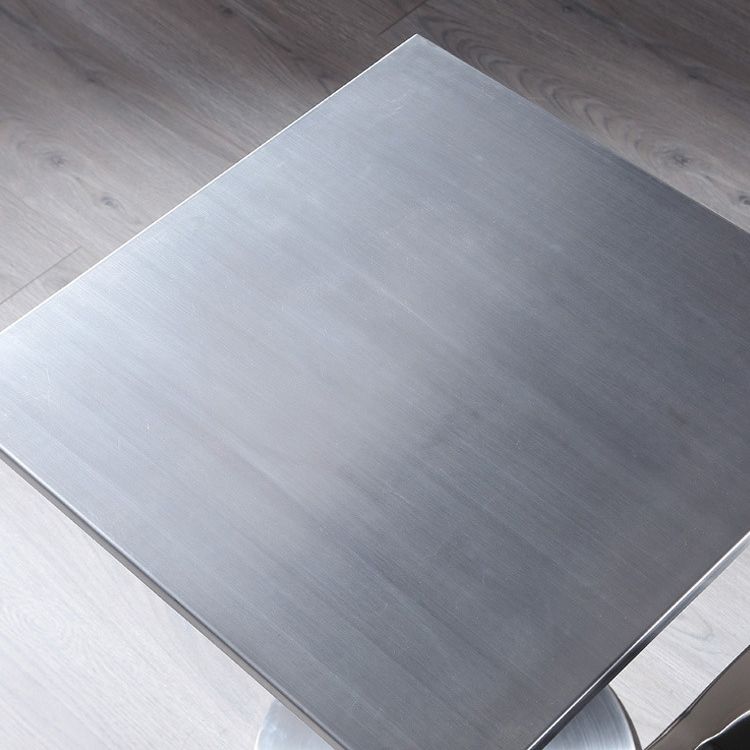 Industrial Dining Room Table Stainless Steel Table with Pedestal Table