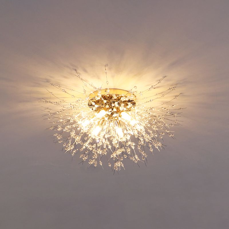 Contemporary Blossom Flush Light Fixture Crystal Flush Mount Lights for Bedroom