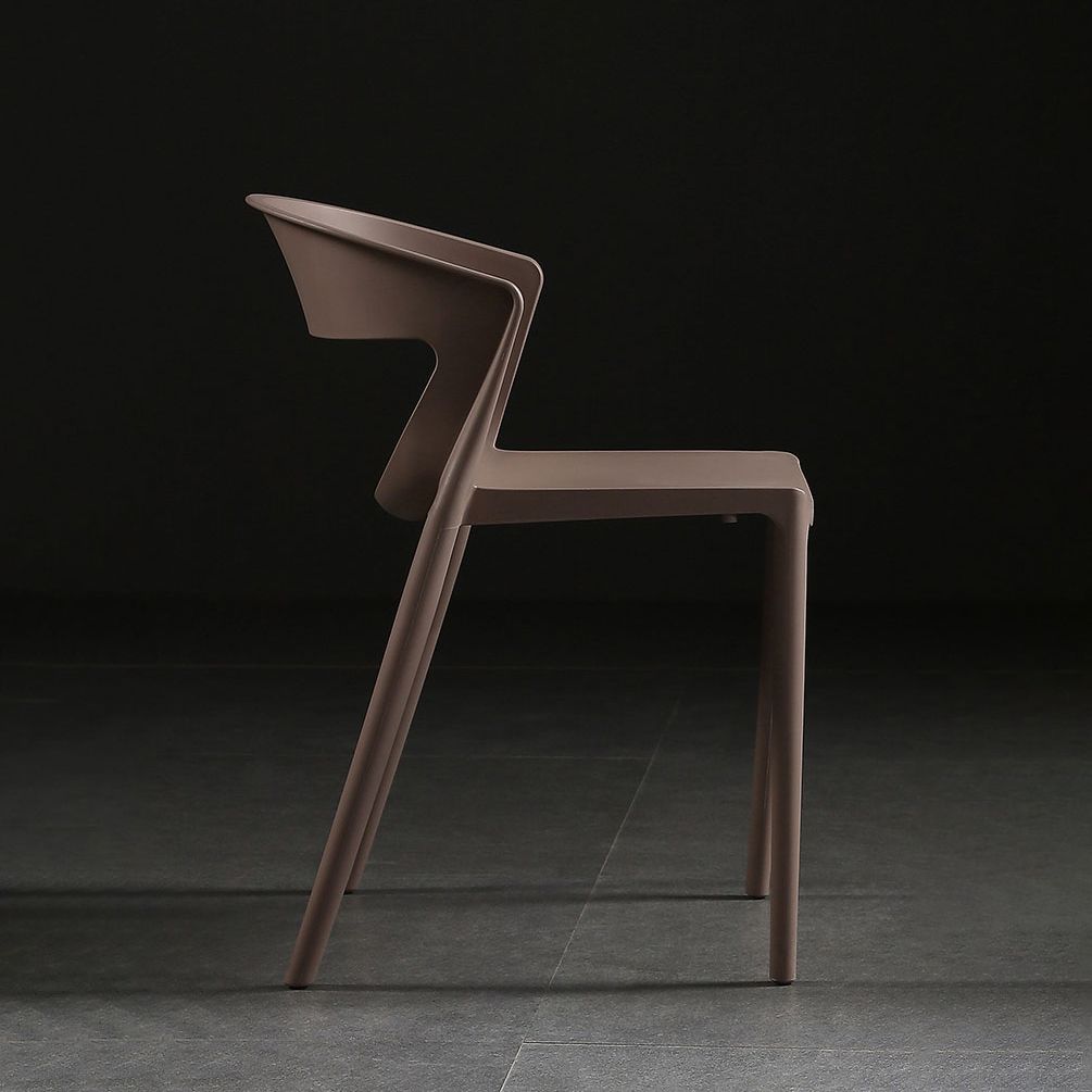 Silla lateral de comedor con respaldo abierto de estilo escandinavo, silla sin brazos de comedor de plástico para el hogar