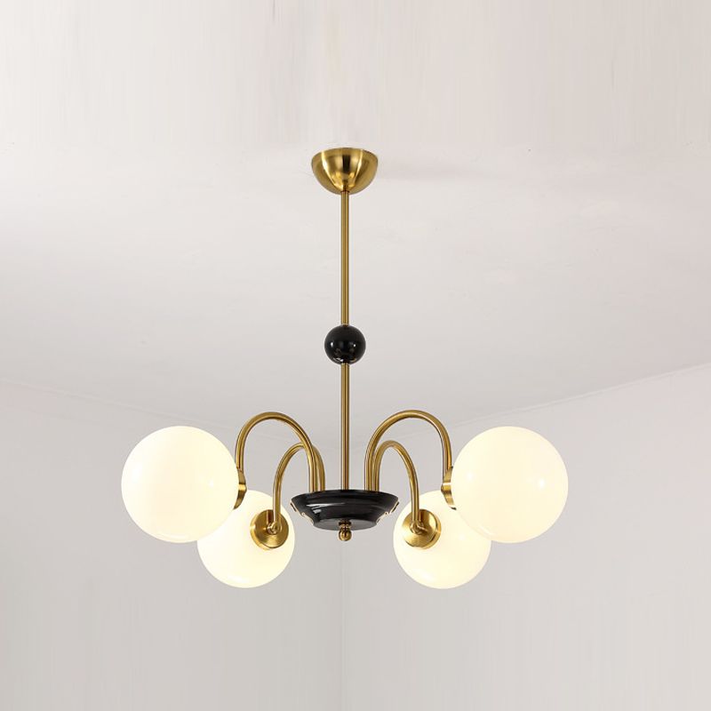 American Style Chandelier White Glass Pendant Lighting Fixtures for Dining Room