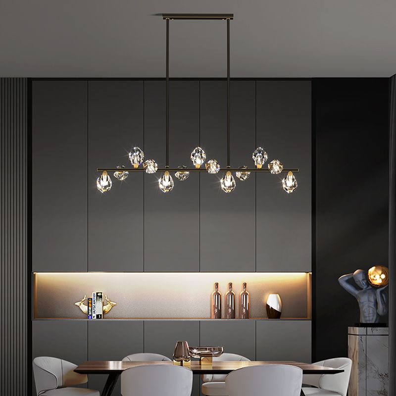 Modern Style Geometry Shape Island Pendants Crystal Pendant Lights for Dining Room