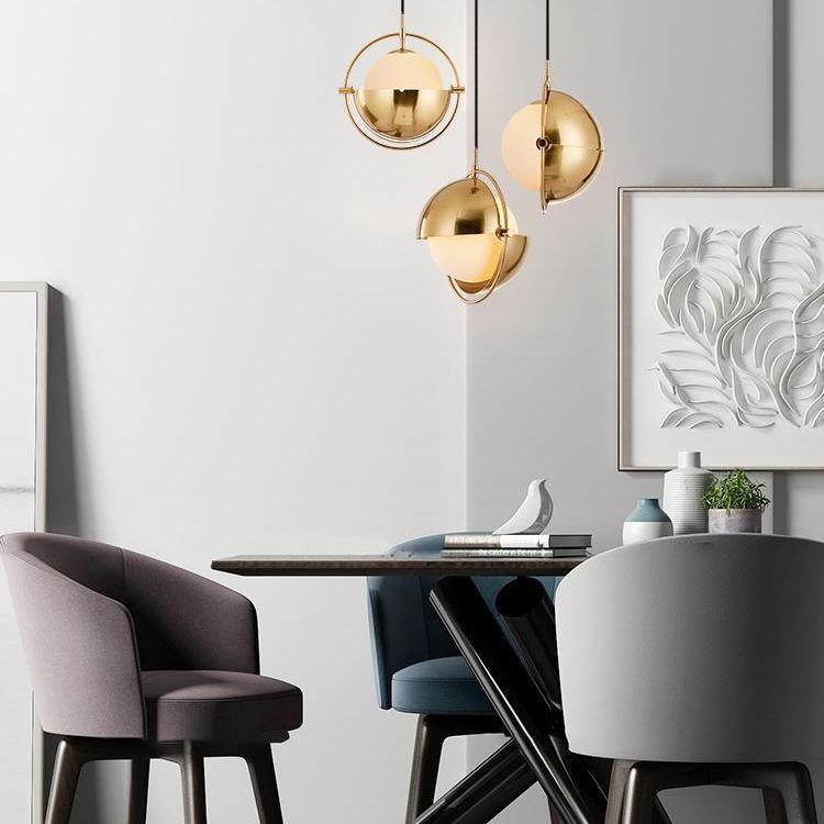 Moderne luxuriöse geometrische Hanglampe -Elektroplate Metallanhänger Licht für Esszimmer