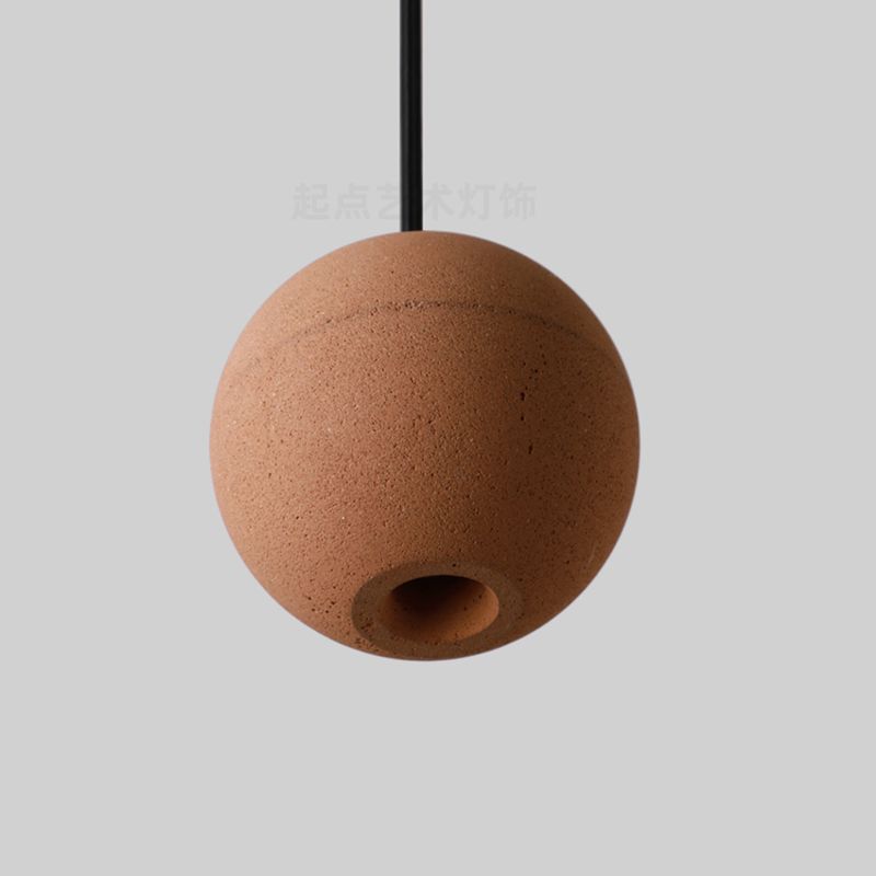 Lampe suspendue en forme de boule de ciment lampe suspendue rousset de style nordique pour chambre à coucher