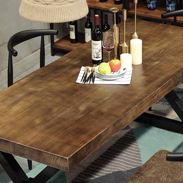 Mesa de interior de metal industrial mesa interior de madera maciza con caballete