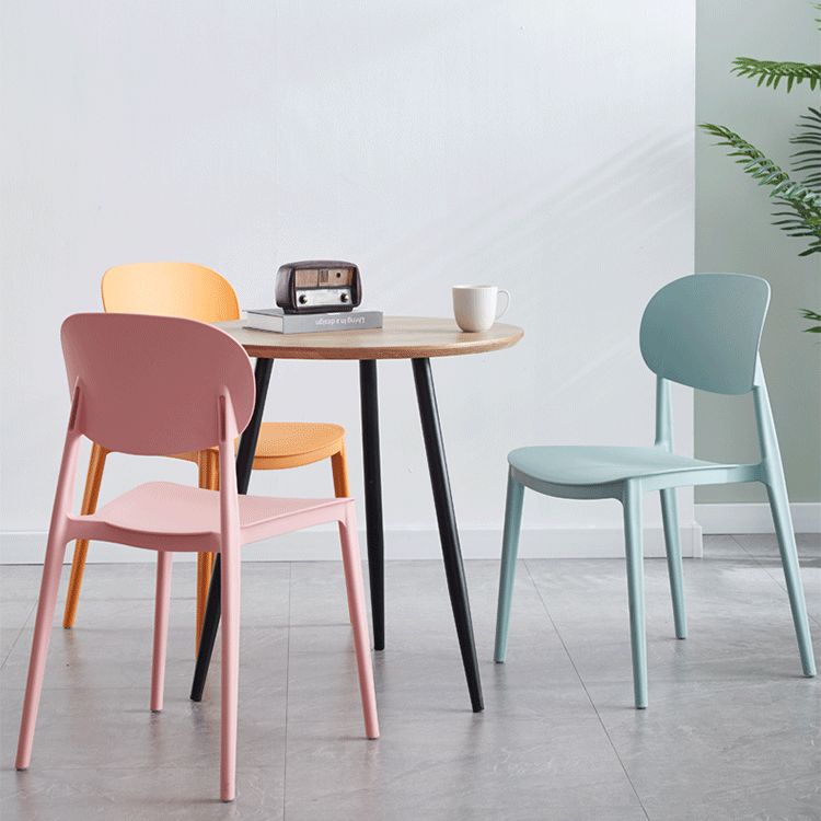 Plastic Scandinavian Armless Chair Open Back Indoor-Outdoor Chair
