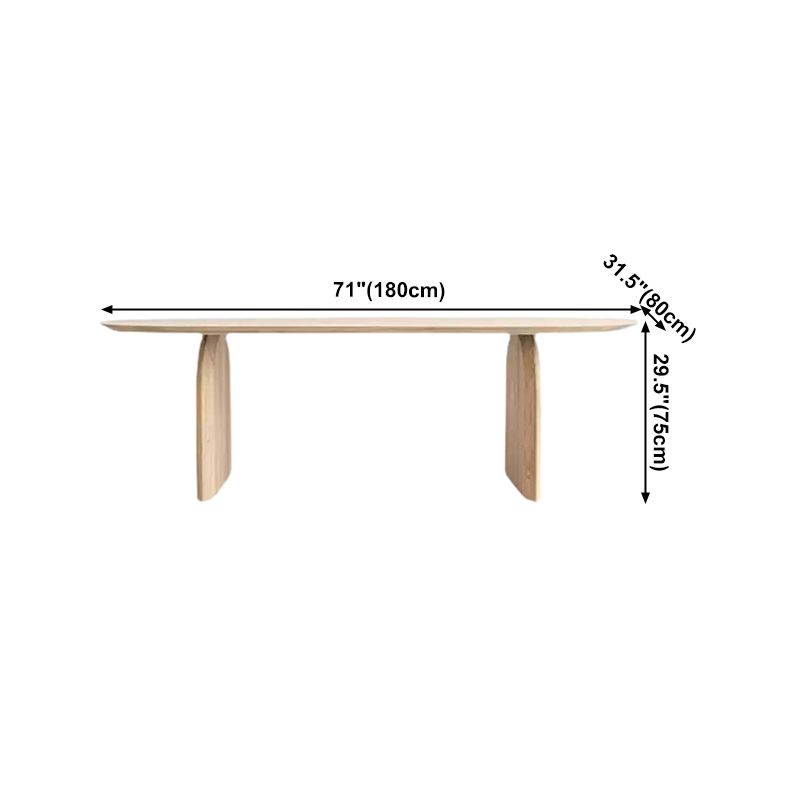 Oval Solid Wood Dining Table Simplicity Double Pedestal Dinette Table for Dining Room