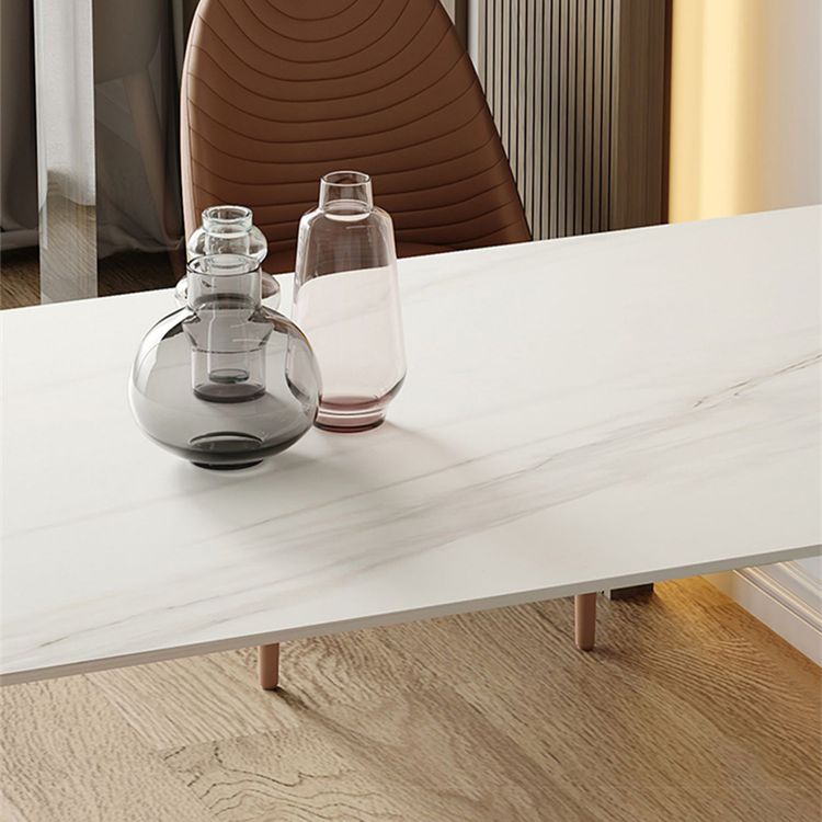 Double Pedestal Dining Table Modern Stone Dining Table for Kitchen